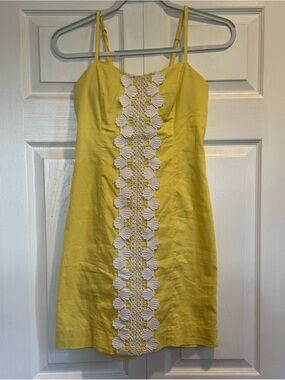 Lilly Pulitzer Yellow Shelli Stretch Dress, Size 4